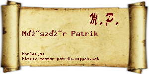 Mészár Patrik névjegykártya