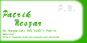 patrik meszar business card